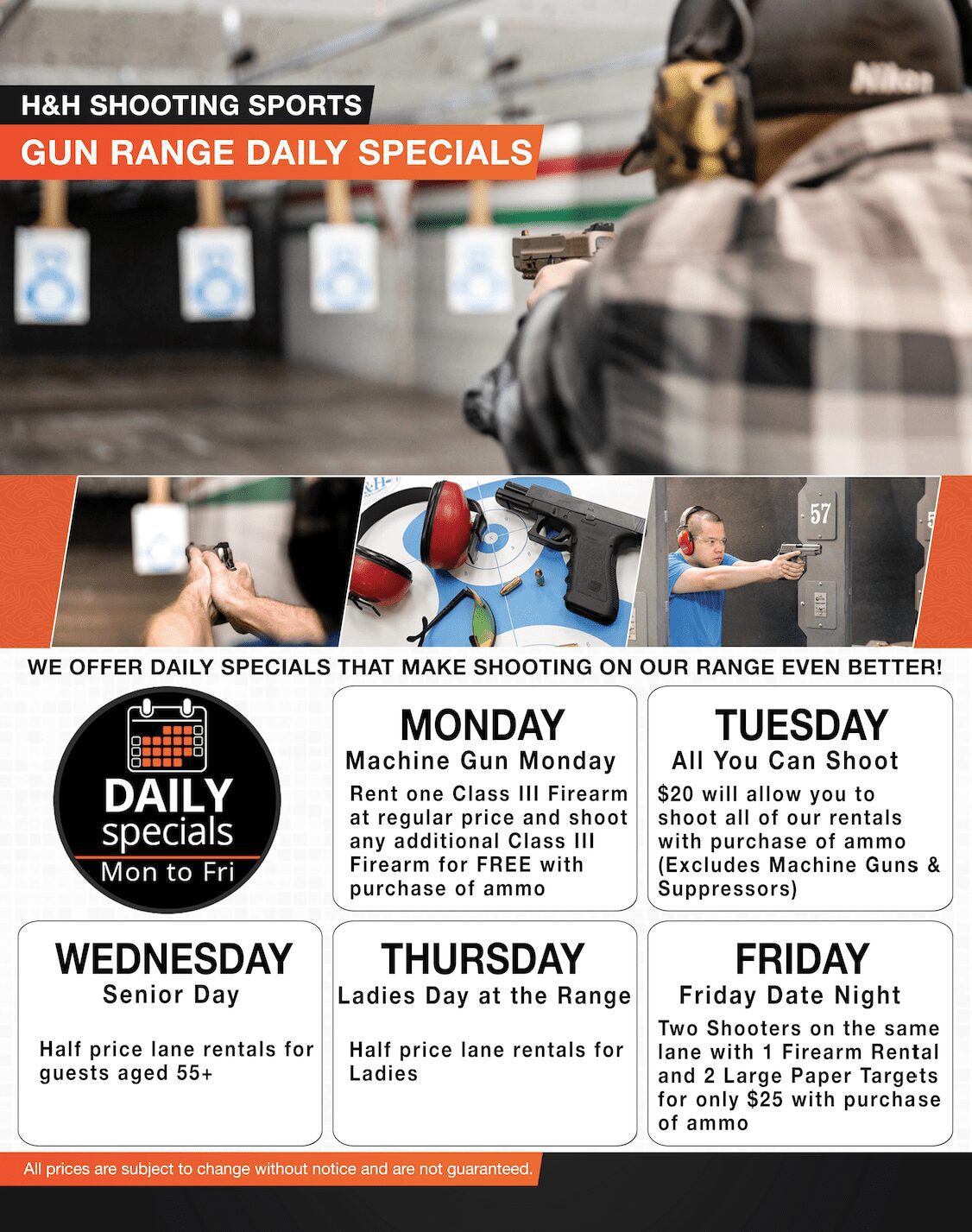 Gun Range Daily Specials