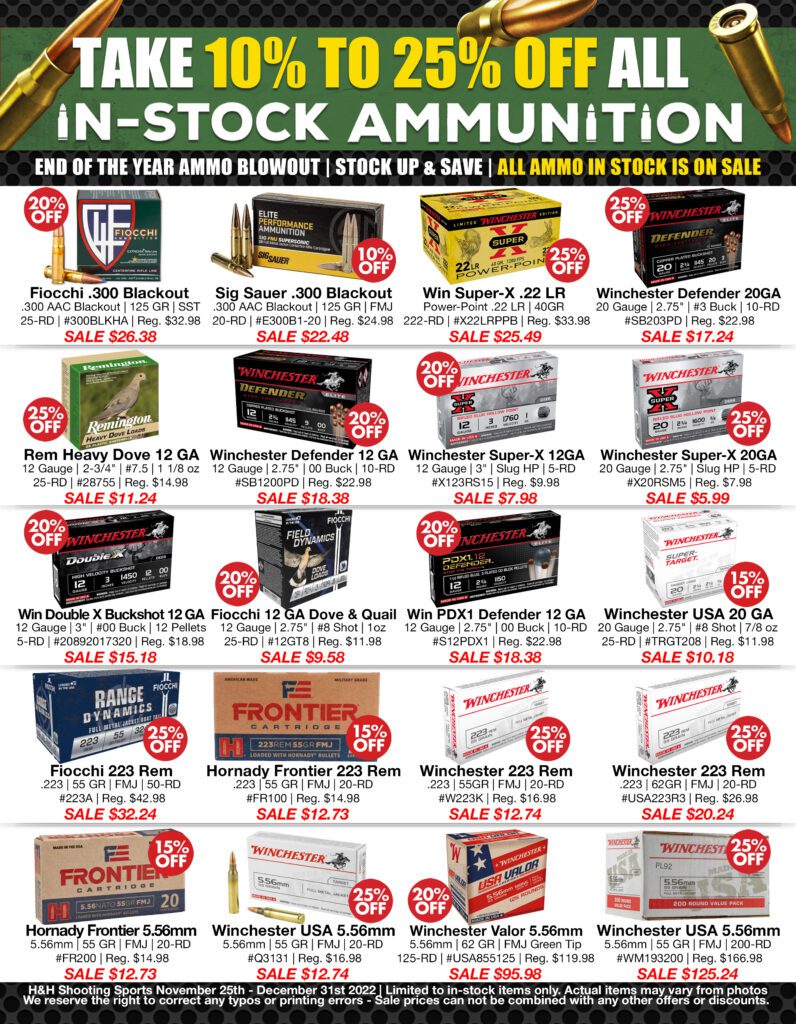 End of the Year Ammo Blowout Sale - Back