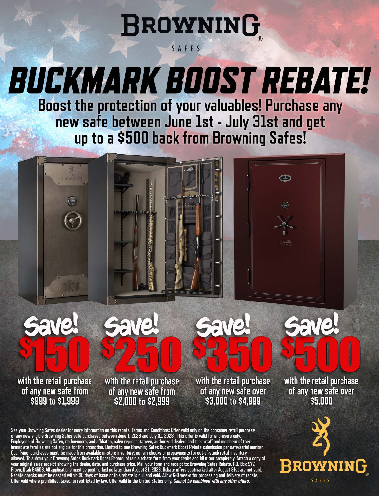 Browning Safes Buckmark Boost Rebates H H Shooting Sports